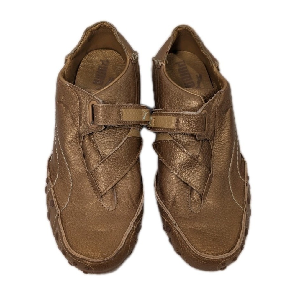 Vintage Puma Amoko 2 Womens 9.5 Brown Croc Embossed Leather Driving Loafers - Picture 3 of 10